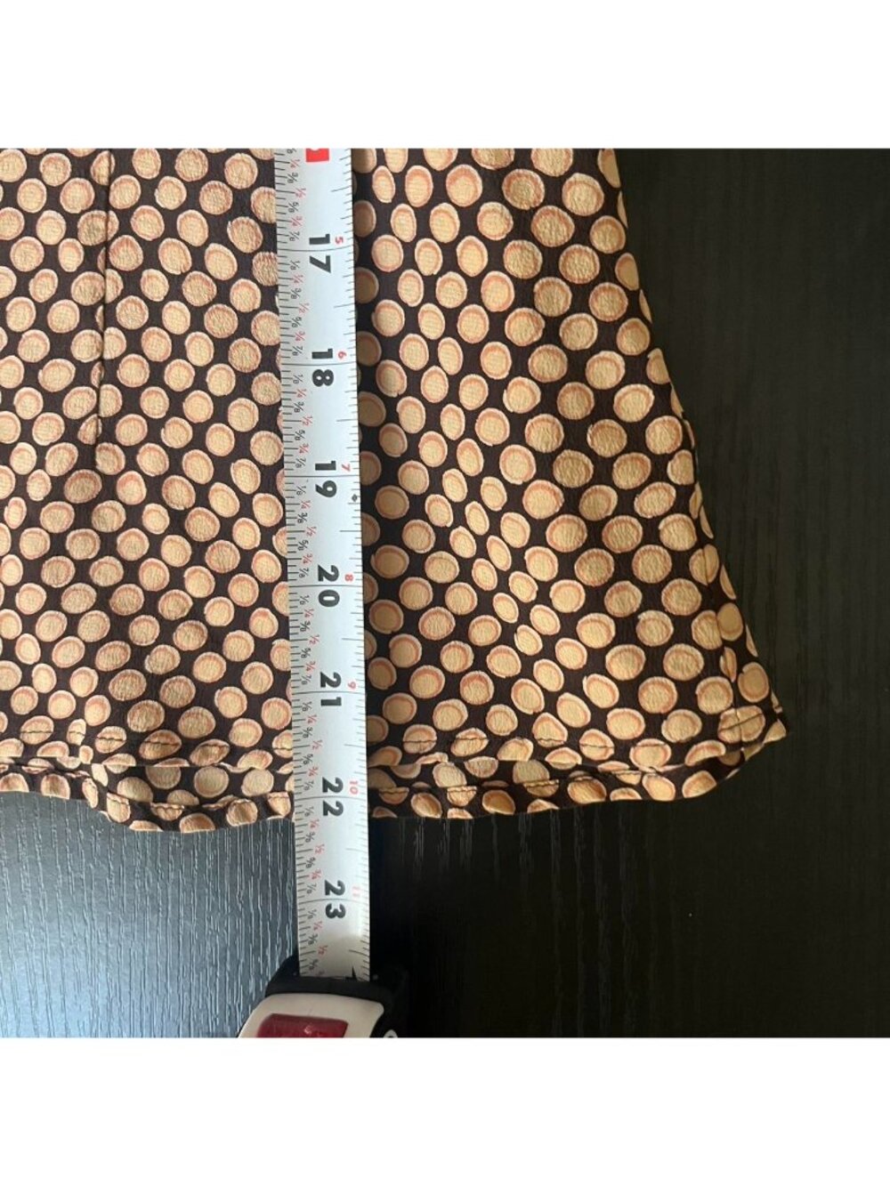 90s brown polka dot silk quirky boho whimsical button up shirt - Picture 6 of 8